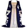 costume gold velvet strap bell sleeves retro medieval long floor-length dress women's long dress cosplay costumes