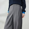 Women's Wide Leg Suit Pants Fall Drapey Seam Detail Tailored Office