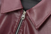 Wine Red Faux Leather Jakcet Outerwear Thicken Zipper Lapel Pu Coats Autumn Winter Streetwear Ladies Tops Women