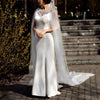 Bridal Cape Veil Pearl Beaded Wedding Veil Cathedral Bolero Jacket Womens Plus Size Shawl Bride Accessories Wedding Coat VG56