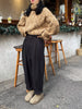 Women Casual Loose Pockets Woolen Suit Pants Autumn Winter High Waist Thicken Korean Ladies Solid Harem Trousers WP49