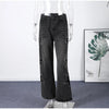 Y2K Women's Diamond Star Blue Jeans High Waist Pockets Zipper Wide Leg Denim Pant Summer Autumn Lady Street All-match Pants