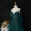 Mermaid Evening Dress with Detachable Sleeves Ruffles Overskirt Beaded Women's Formal Party Gowns SS123 Customized