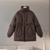 High Collar Puffer Women's Winter Coat Drawstring Waist Cinched Padded Jacket Thick Loose Casual For Ladies Streetwear Parka