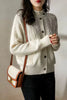 100% pure cashmere cardigan women's winter coat thickened loose knit sweater coat
