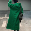 Plus Size Hooded Loose Long Hoodie Thick Fleece Sweatshirts Coat Winter Midi Dress Warm Women's Oversize Jacket Casual Outerwear