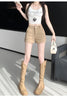 Korean High Waisted A Line Shorts Ladies Solid Color All-Match Slim Casual Short Pants Women Sexy Girl Elastic Tight Shorts