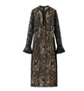 Winter Women's Clothing Black Lace Bodycon Party Dresses Flare Sleeve Elegant Midi Dress for Special Events