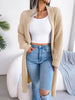 Women's Solid Color Shawl Collar Knit Cardigan Sweater for Autumn Winter Casual Vacation Coat