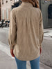 Autumn Winter Casual Single Breasted Pocket Jacket Solid Color Long Sleeve Corduroy Coats for Women Khaki Pink Red