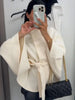 Women Solid Batwing Sleeve Outerwear Casual Stand-up Collar Waist Loose Long Sleeves Lady Jacket Lady Autumn Coats