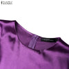 Womens Elegant Satin Silk Party Dresses O-Neck 3/4 Sleeve A-Line Long Pleated Dress Solid Color Guest Evening Robe Femme