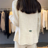 Autumn Winter Round Neck Embroidery Comfortable Ladies Sweater Coat Elegant Women Knitted Cardigan Sweater Jacket