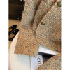 Vintage Tweed Jacket Women Elegant Cropped Coat Korean Long Sleeve Outerwear Fall Winter Ladies Single Breasted Chic Blazer