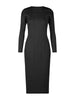 Pleats Please Long Sleeve Round Neck Women Dress Causal Elegant Ladies Clothes