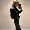 Frog Button Napoleon Short Jacket For Women Spring Stand Collar Cropped Coats Long Sleeve Street Outerwear