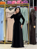 Women Chic Velvet Patchwork Chiffon Dress Elegant Full Sleeve Round Neck High Waist Maxi Dresses Lady Dinner Party Robes