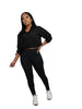 Street Women's Set Zipper Fly Crop Sweatshirt and Jogger Sweatpants Elegant Fall Sportwear Two 2-Piece Set Outfits
