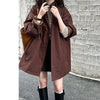 Temperament Short Trench For Women Lapel Single Breasted Solid Color Pockets Design Coat Spring Autumn 2Z2225