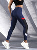 Colorblocked Mesh High Waist Yoga Pants with Side Pockets Leggings for Women Tummy Control Workout Shaping Leggings