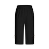 High-Waisted Elastic Seven-Foot Pants Women's Mid-Calf Trousers Base Layer Clothing with Button Detail