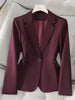 Women Blazer Fuchsia Apricot Black Long Sleeve Single Button Suit Ladies Work Wear Jacket Coat Female Outerwear 4XL