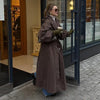 High Street Brown Belted Trench Coats Women's Loose Lapel Lace-up Button Full Sleeve Windbreakers Autumn Ladies Outwear