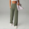 High Waisted Yoga Pants for Women, Loose Wide Leg Workout Trousers with Pockets for Running and Outdoor Exercise