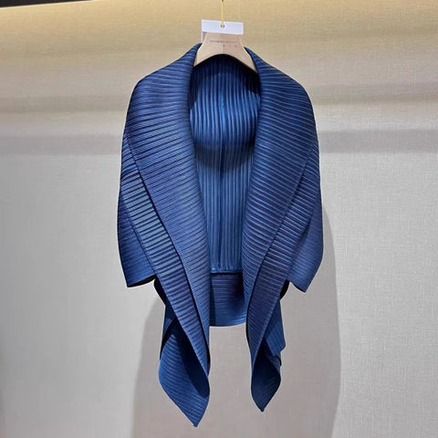 MIiyake Fall Versatile Pleated Shawl Coat Women's Loose Batwing Sleeve Top Oversized Cardigan outerwea