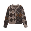 Women Knitted Cardigan Sweater for Women Autumn Winter Diamond Pattern Long Sleeved Single Breasted Female Knit Coat 2756124