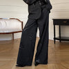 Elegant Stripe Sequin Blazer Jackets Trousers Set Lapel Long Sleeve Coat Wide Leg Long Pants Chic Female Matching Sets