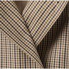 Checkered Women Short Trench Coat Lapel Double‑Breasted Belted Waist Jacket Autumn Retro Lady Outerwear