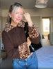 Retro Style Deer Spotted Faux Fur Collar Coat Women's Casual Brown Button Down Outerwear Lady Autumn Party Streetwear