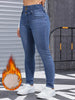 Women's High Waist Fleece Lined Skinny Jeans Stretch Slim Fit Denim Pants Warm Thick Thermal Trousers Winter Daily Streetwear