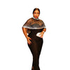 Women Short Cloak Sleeve Rhinestone Bodycon Long Dress Fall Vacation Evening Birthday Night Party Vestidos Sexy Dresses