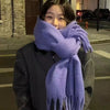 Winter Scarf for Women Cashmere Warm Solid Pashmina Blanket Wraps Female Thick Soft Bufanda Big Tassel Shawl Long Poncho Echarpe