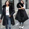 Cotton Liner Parker Women Long Coat Parka Coats Adjustable Waist Fur Collar Winter Jacket Coat Medium Long Hooded Parka Jackets