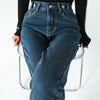 Winter Female High Waist Grunge Thicken Jeans Girls Y2k Clothes Thermal Harem Pants Women Streetwear Black Blue Trousers