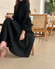Yudx Purple Pleated High Neck Maxi Evening Dress, Ruffle Sleeve Women's Wedding Guest Ramadan Party Dress