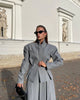 Autumn Winter Lady Office Two-piece Set Woolen Coat Skirt Set Women Lapel Hidden Buckle Blazers+High Waist Pleated Skirt Outfits