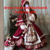 Christmas Lolita Dress Kawaii Women Year Sweet Lace Ruffle Patchwork Puff Long Sleeve Red Princess Plaid