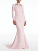 High Street Designer Party Vestido Women's Standing Collar Beaded Diamonds Sequin Hollow Out Long Maxi Dress