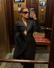Black Cropped Blazer Coat Skirt Set Women Sexy Full Sleeve V-neck High Waist Split Long Skirts Lady Spring Commute Outfit