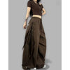 American Streetwear Jogging Cargo Pants Women High Waist Side Straps Loose Punk Wide Leg Trousers Hip Hop Parachute Pant