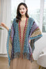 Ethnic Style Cape Oversized Sweater Jacket Women Loose Patchwork Warm Long Scarf Knitted Cardigan Woman