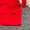 Chic Sexy Wrap Hips Knitted Mini Dress Y2K Aesthetic 3D Bows Bodycon Party Dress Streetwear Lady Dress
