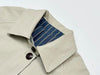 Retro Patchwork Stripes Women's Mid-Length Polo Collar Single-Button Coat Spring Korean Style Oversize Coats