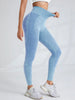 Women High Waist Seamless Yoga Pants Letter Sand Washed Hip Lifting Tight Waist Exercise Outdoor Sports Leggings