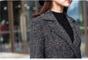 Woolen Women's Coat Korean Version Thick Long Autumn/Winter Slim fit Plaid Woolen Coat Over Knee Trench Coat for Women Wlf