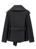 Lapel V-neck Belt Trench Coat Women Lace Up Full Sleeve Button Short Thin Windbreak Lady Daily Street Outerwear